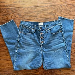 Madewell 10” High Rise Button Fly Skinny Crop Jeans, 32, GUC